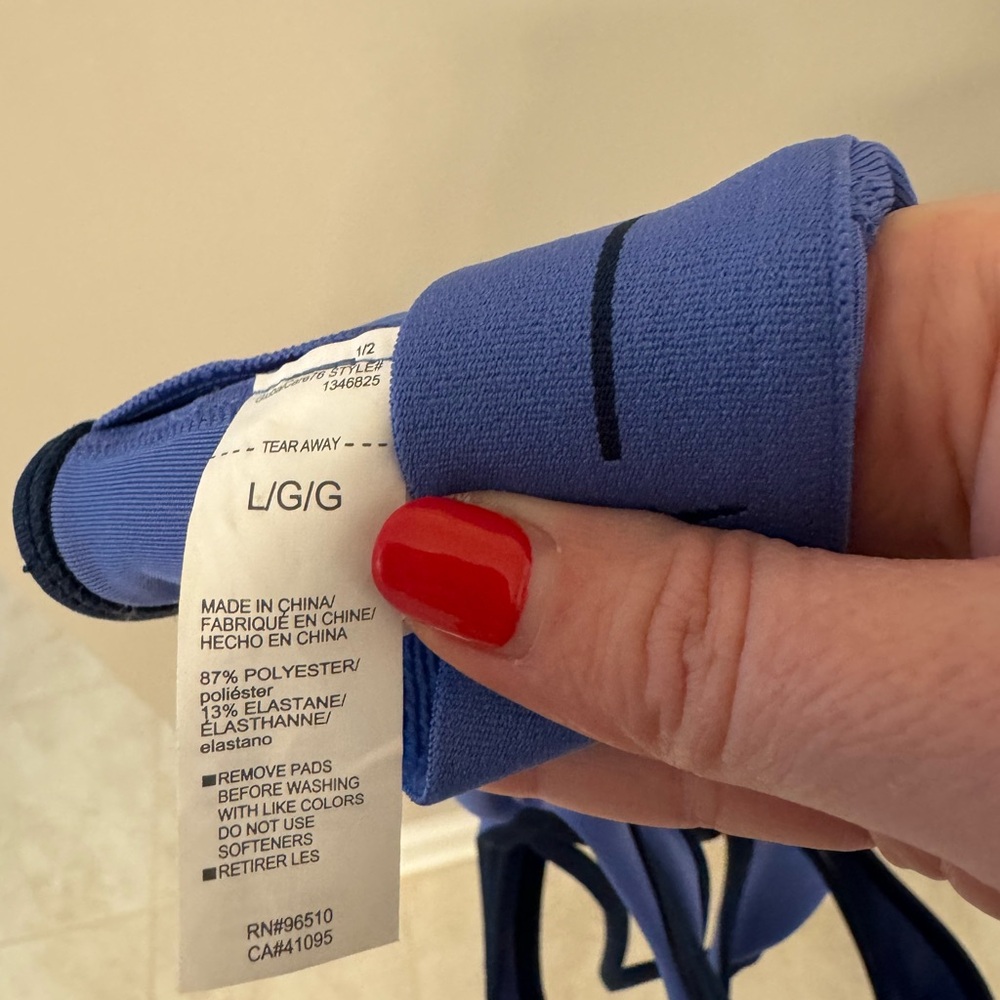 LG Blue Sports Bra with Racerback Design - Picture 4 of 4